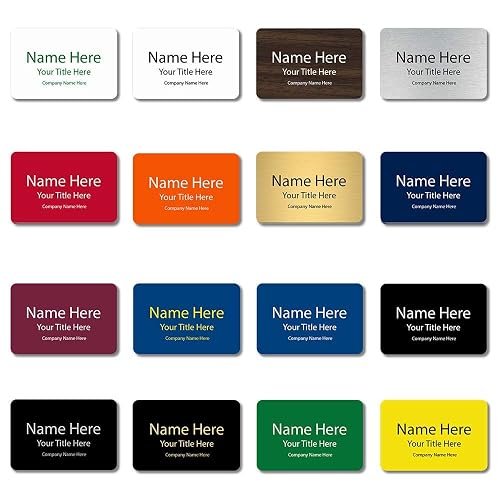 904 Custom Name Tag Badge, Rounded, 2x3, Magnet/Pin Backing | Personalized & engraved for lasting impressions; ideal for employees & business use | Up to 3 Lines of Text |