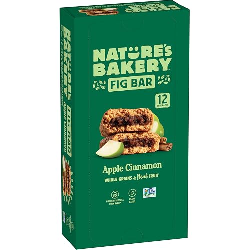 Nature's Bakery Apple Cinnamon Fig Bars, Real Fruit, Nut Free, 12 Pack