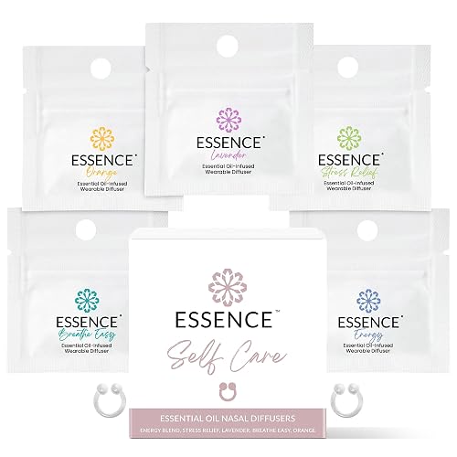 Essence Nasal Diffuser Self Care Bundle – Essential Oil Silicone Nose Rings for Stress, Energy & Mental Clarity – Wearable Aromatherapy Pack for Wellness & Mood Balance | Essential Oil Silicone Nose Rings for Stress, Energy & Mental Clarity – Wellness & Mood Balance Aromatherapy Pack