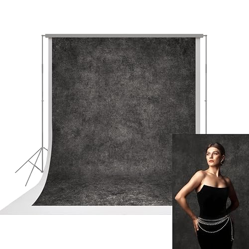 UrcTepics 8x12 ft Dark Grey Photography Backdrop, No Stand | Portrait Backdrop, Event Photography, Full-Body, Graduation, Group Portrait, Studio Fabric, Floor Sweep, Content Creator