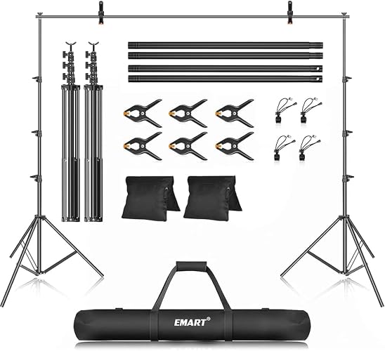 EMART Photo Backdrop Stand kit, 10 x 12 ft Back Drop Adjustable Frame for Photography, Photoshoot Banner Background Support Holder for Parties Dectoration