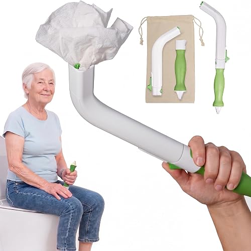 FreedomWand Compact Kit 14.5 Inches, Toilet Aid, Reacher tool for Seniors | Wiping Aid for Women & Men, Butt Wiper Tool, Toilet Assist Device, Paper Extender, for Elderly, Disabled & Post Surgery Use