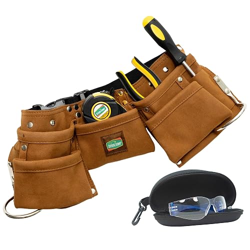 Sparkjump Kids Brown Tool Belt, Adjustable Tool Belt for Toddlers and Kids | Dress-Up Construction Costume for DIY Woodworking and STEM Learning
