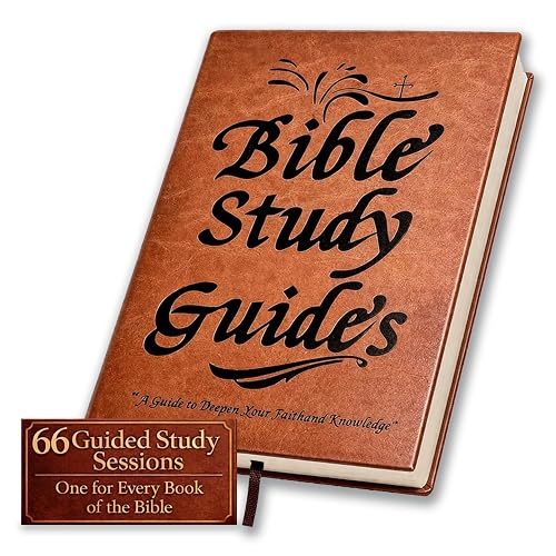 66-Page Bible Study Guide & Devotional Journal - PU Leather Cover, Scripture Summaries, Daily Reflections | Beginner-Friendly Spiritual Growth Notebook | Christian Gift Idea (Brown)