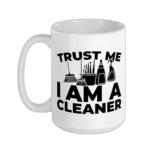 Cleaner Janitorial Sanitation - Housekeeping Cleaner Ceramic Mug, White, 15oz