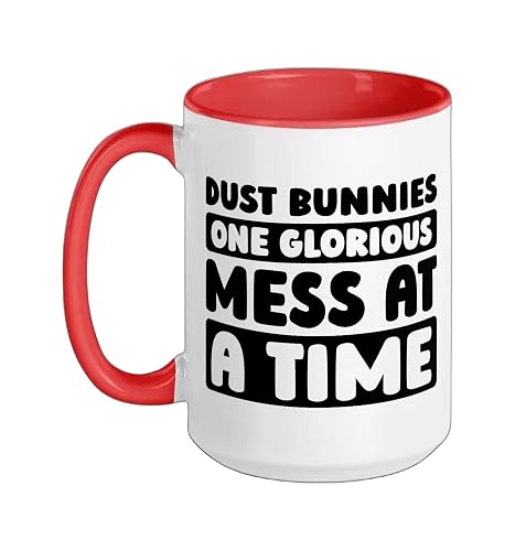 Cleaner Housekeeping - Sanitation Janitorial Cleaner Ceramic Mug, Red/White, 15oz