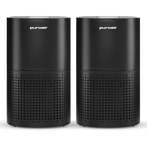 PuroAir 240 HEPA Air Purifiers for Home Pets Bedroom - 1,000 Ft² (2PK) | 3-Layer Air Filter with CarbonTech for Smoke, Odor, Allergies is 500X Stronger - Auto Air Quality Sensor, Quiet Sleep Mode