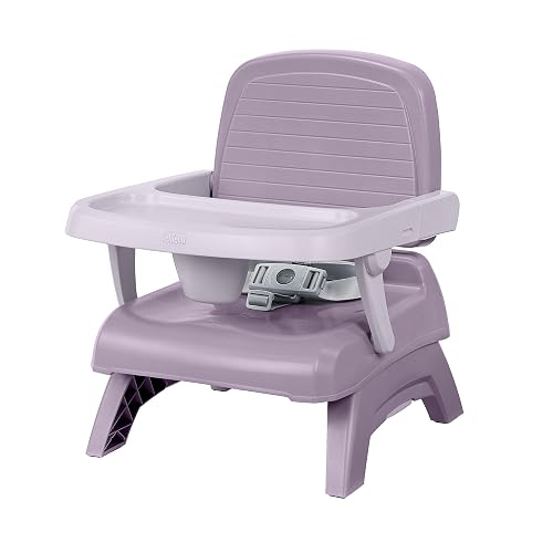 Chicco Bento Booster 3-in-1 Portable Booster Seat for Babies & Toddlers | Lightweight Multi-Use Booster, 6 Months up to 50lbs, Dishwasher-Safe Snack Tray, Sturdy Build, Compact Fold, Mochi/Purple