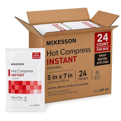 McKesson Instant Hot Packs, Instant Hot Compress, 5 x 7 in | Instant Hot Pack,Sodium Acetate / Water,Disposable,5 X 7 Inch