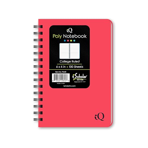 iScholar Double Wire Poly Memo Book, 6 x 4", Side Open, Color will Vary (94640)