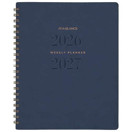 AT-A-GLANCE Planner 2026-2027 Weekly & Monthly Academic 13-Month July, 8-1/2" x 11", Signature, Navy (YP905A20)