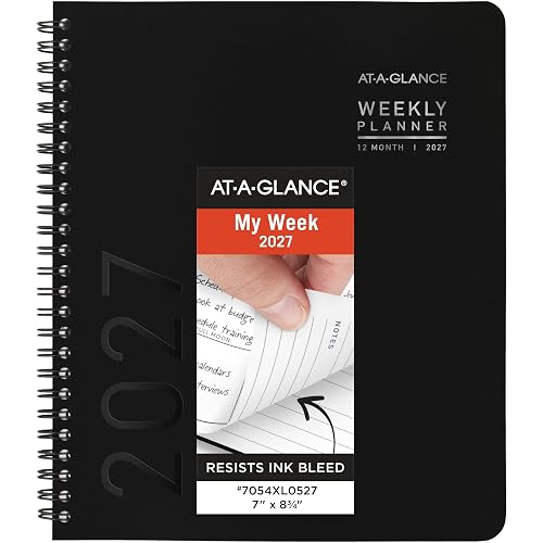 AT-A-GLANCE 2027 Planner, Weekly & Monthly, 7" x 8.75", Contemporary Lite, Black (7054XL0527)