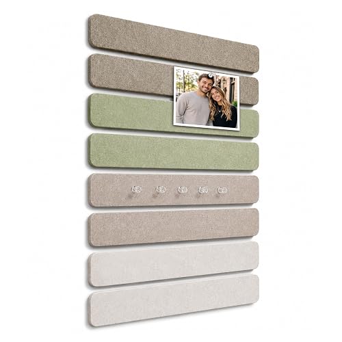 Vieshful 8 Pack Felt Strip Bulletin Board 13"x2", Cork Board Alternative | Small Felt Boards for Walls with 35 Push Pins and 24 PC Nano Tapes Pin Board for Office Home Bedroom & Classroom Decor