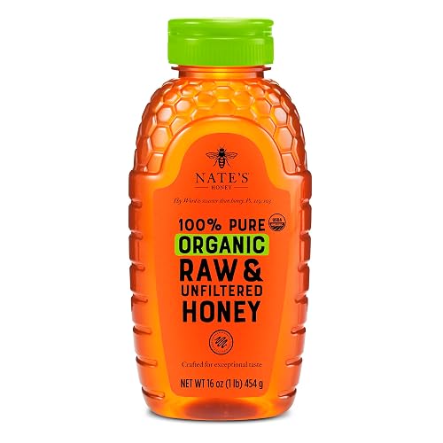 Nate's Organic Honey - 16oz. Squeeze Bottle | 100% Pure, Raw & Unfiltered - USDA Certified Organic
