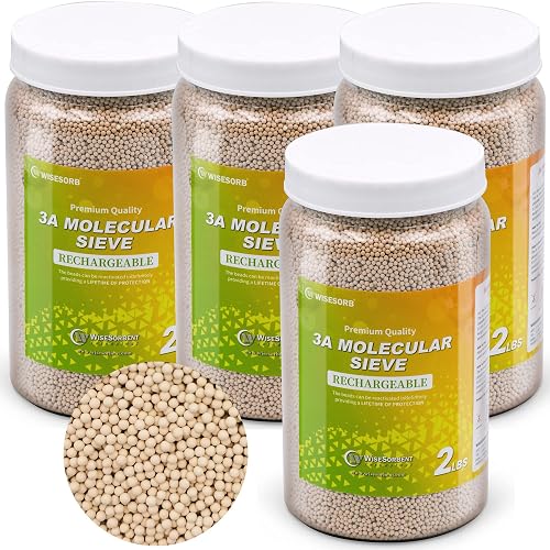 Wisesorb 8 LBS 3A Molecular Sieve Desiccant Beads, Dehumidifier Moisture Absorbers, 4 Pack of 2 LBS