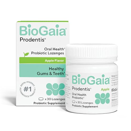 BioGaia Prodentis Oral Probiotics for Teeth & Gums and Bad Breath | Apple | Dental Hygienist-Recommended | Promotes Healthy Gums & Improves Oral Health | Fights Bad Breath | Dental Probiotic 30ct
