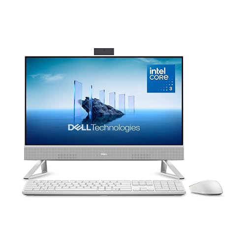 Dell 23.8" All-in-One Desktop, FHD, Intel Core 3 100U, Windows 11 Home | Intel Graphics, 512GB SSD, 8GB, Wi‑Fi 6E, Bluetooth, Keyboard & Mouse, Dolby Atmos Speakers, EC24250