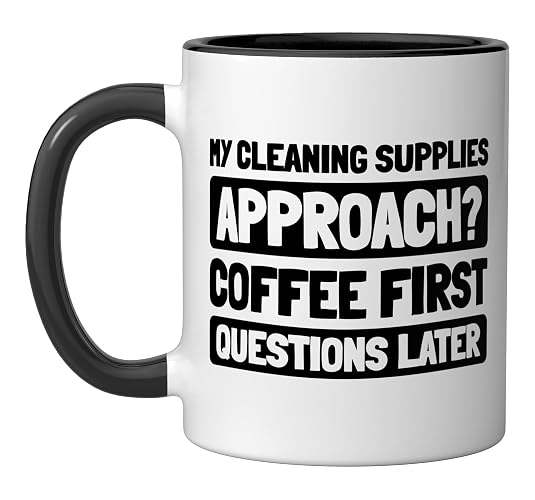 Cleaner Janitorial Housekeeping Sanitation - Cleaner Ceramic Mug, Black/White