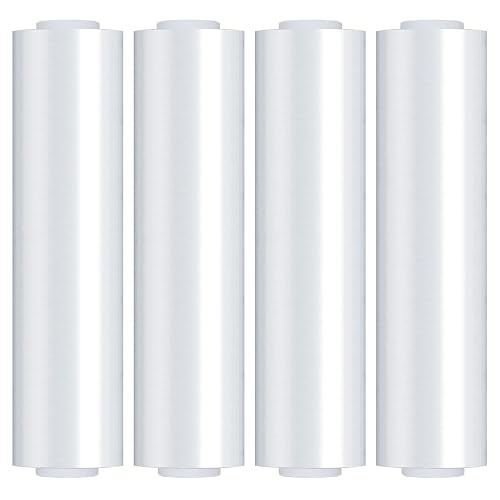 18 Inch Stretch Wrap Roll, Heavy Duty 18" 1500ft Shrink Film/Wrap, 4 Pack | 80 Gauge Industrial Strength, Clear Pallet Wrap, Self-Adhesive Cling, Plastic Wrap for Moving, Packing, Shipping, Furniture