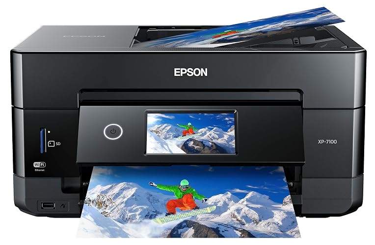 Epson Expression Premium XP-7100 Wireless Color All-in-One Inkjet Printer | 5-color print, scan, copy; up to 15.8 ppm, ADF, borderless photo printing; ideal for home and photo projects