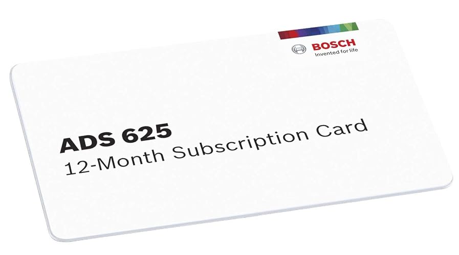 Bosch 3970-SUB ADS 625 12-Month Software Subscription - New Coverage Updates, Access Repair Source and Code-Assist, and More