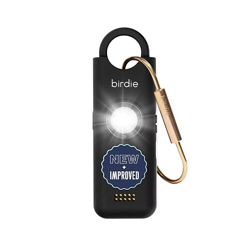 She’s Birdie 3.0 New Version – The Original Personal Safety Alarm for Women by Women–Loud Siren, Flash Light and Rechargeable Battery in a Variety of Colors (Charcoal Black)