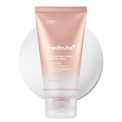 medicube Wrapping Mask Collagen Glazed Milky Glow - Daytime Peel Off Mask | Quick and Easy Care with Glutathione, Niacinamide for Plumped, Hydrated & Smooth Skin | Korean Skin Care, 2.53 fl.oz