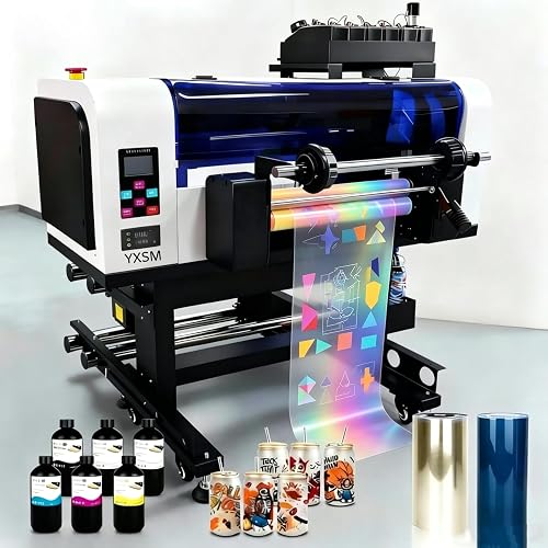 YXSM A3+ Dual XP600 UV DTF Sticker Printer for Glass Acrylic Metal Woden | Daul XP600 printhead,installed white ink circulation ,Come with Software UV ink and A/B flilm