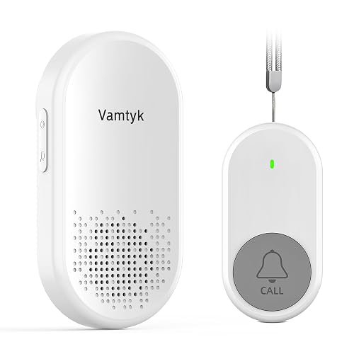 Vamtyk Wireless Caregiver Pager Call Button for Elderly at Home/Personal | Panic Button Helper Tool for Elderly SOS Alert Nurse Calling Elderly Fall Help Life Alert System - Patient Monitoring at Home