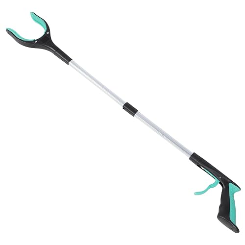 TOMETURE Foldable Garbage Picker Grabber Tool, Portable Trash Clamp with Heavy-Duty Clip, Green Sanitation Waste Grabber for Outdoor and Janitorial Use
