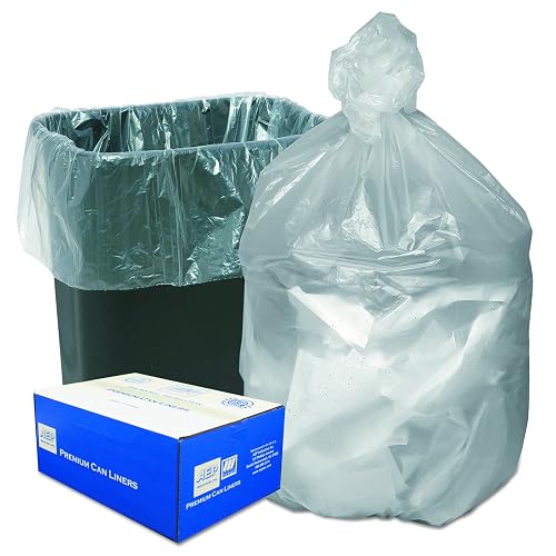 Ultra Plus Can Liner, 7-10 Gallons, 8 Microns, 24 x 24, Natural, 20 Rolls of 50 Bags (HD24248N)