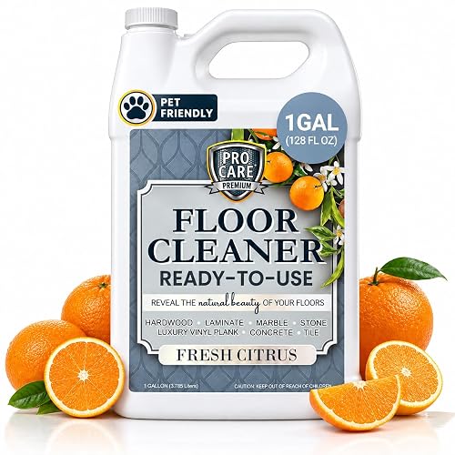 ProCare Floor Cleaner (Made in USA) | Streak-free Cleaner for Tile, Stone, Laminate, Vinyl & Natural Wood Floor Cleaner for Mopping, Household Supplies, Cleaning Solution with Citrus Aroma - 1 Gallon