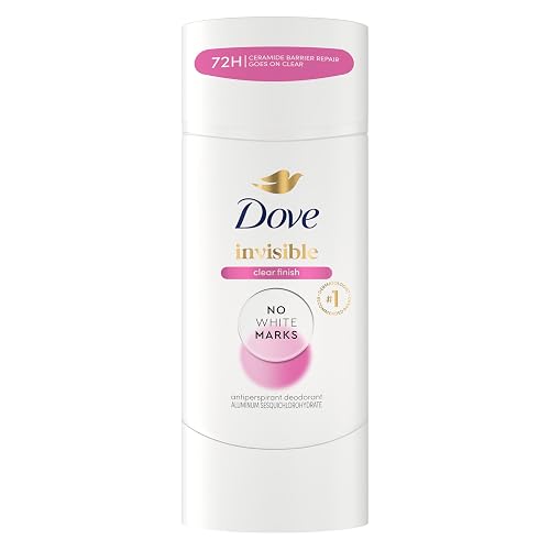 Dove Invisible Antiperspirant Stick Clear Finish No White Marks 2.6 oz | Advanced Care 72 hour sweat and odor protection for Women