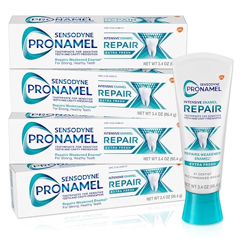Sensodyne Pronamel Intensive Enamel Repair Extra Fresh Toothpaste,3.4 Oz x4 | For Sensitive Teeth, to Reharden and Strengthen Enamel, Extra Fresh, SLS Free
