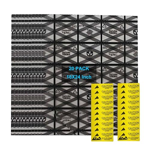 Antistatic Bags 20pcs 16 X 24 inches ESD Shielding Bags with Anti-Static Labels for Hard Drive SSD HDD Motherboard Video Card RAM Electronic Devices