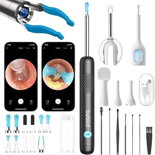 BEBIRD R1 Ultra Ear Wax Removal Tweezers: 1296P HD Ear Camera Cleaner IP67 | FSA/HSA Painless Tweezers & Visual Dropper Tool, Help Remove Various Earwax with 11 Tips, 3-Piece Slicone ENT Home Check Kits