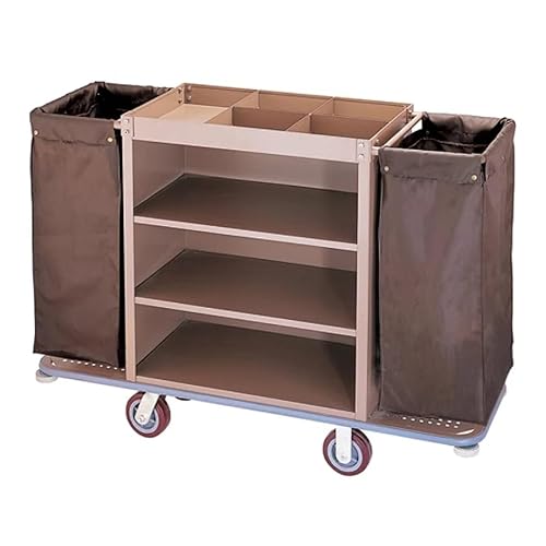 Industrial Multifunctional Locking Hotel Cart, Commercial Traditional Cleaning Janitorial Room Service Housekeeping Cart,C