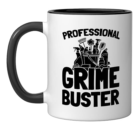Cleaner Housekeeping - Sanitation Janitorial Cleaner Ceramic Mug, Black/White