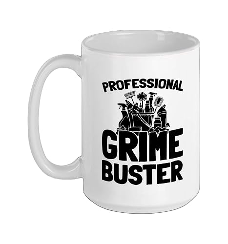 Cleaner Housekeeping - Sanitation Janitorial Cleaner Ceramic Mug, White, 15oz