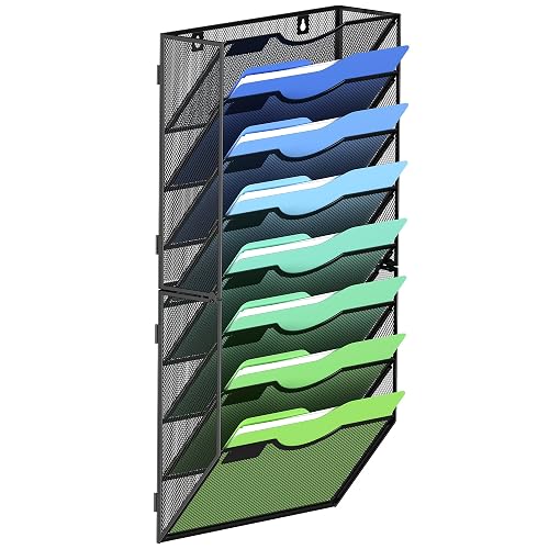 Kuntine.B Wall File Organizer Office Hanging Magazine Holder Wall File Organizer for Office Home