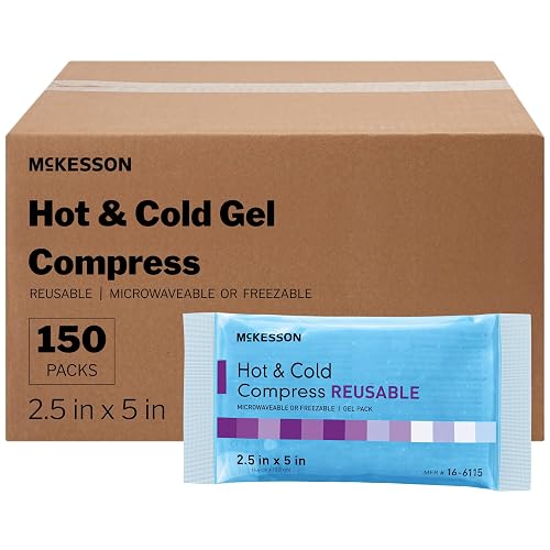 McKesson Cold and Hot Compress Reusable Gel Ice Hot Packs, 2.5 x 5 in | Hot / Cold Pack,Gel,Reusable,2-1/2 X 5 Inch