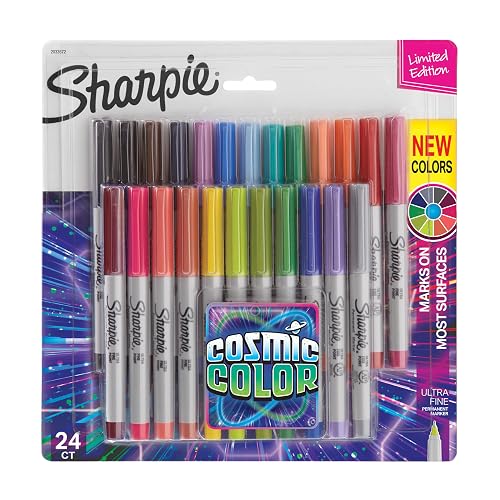 Sharpie Permanent Markers, Ultra Fine Point, Cosmic Color, Limited Edition, 24 Count