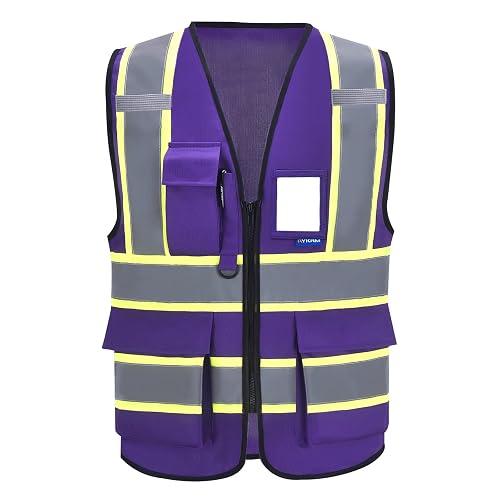AYKRM 11 color High Vis Reflective Safety Vest for Women Men Pocket Zipper ANSI/ISEA Standard