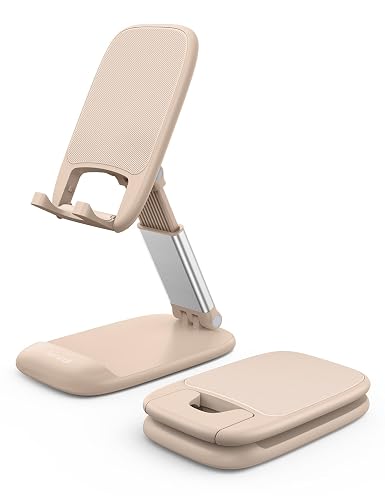 Lamicall Khaki Phone Holder for Desk, Cellphone Stand | Khaki Desk Accessories Desktop Office Must Have Compatible Gifts for iPhone, Telephone Stand, 4-8'' Smartphone