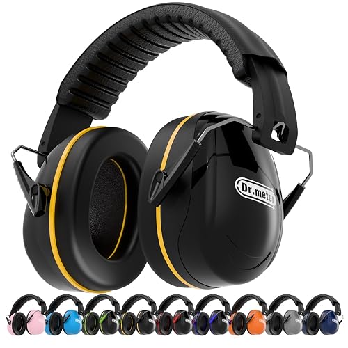 Dr.meter Ear Protection Ear Muffs, FM-1B Noise Cancelling Headphones for Adults Kids 31dB Earmuffs for Noise Reduction, Hearing Protection for Shooting Gun Range, Mowing, Monster Jam, Sensory