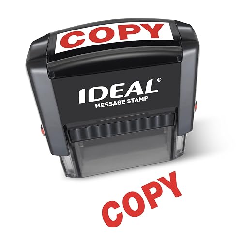 Ideal Self-Inking Message Stamp – Copy, Red Ink, 9/16” x 1-1/2” | For home & office documents; COPY stamp impression; Compact design; Easy to change ink pad; 1000s of impressions; Red Ink