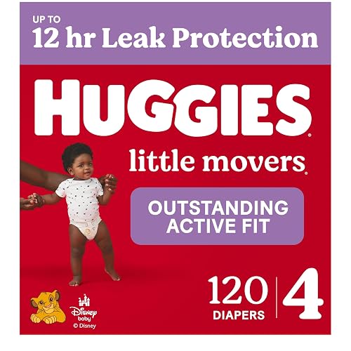 Huggies Little Movers Diapers Size 4, 120 Count