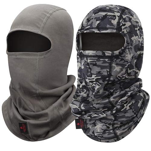 LANLFY FR Face Mask for Men – Fire Resistant Balaclava Welding Head Cover, 100% Cotton Full Face Hood & Neck Protector