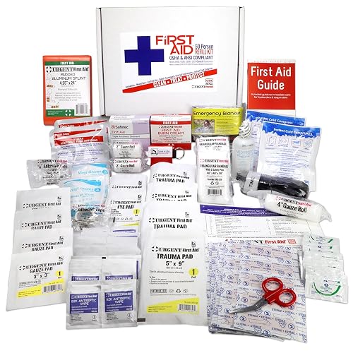 OSHA & ANSI 2021 Class B Refill Kit, 50 Person, 208 Pieces-First Aid Refill | ANSI 2021 Class B refill/upgrade with splint, tourniquet, tools and single-dose items for larger workplace first aid kits.