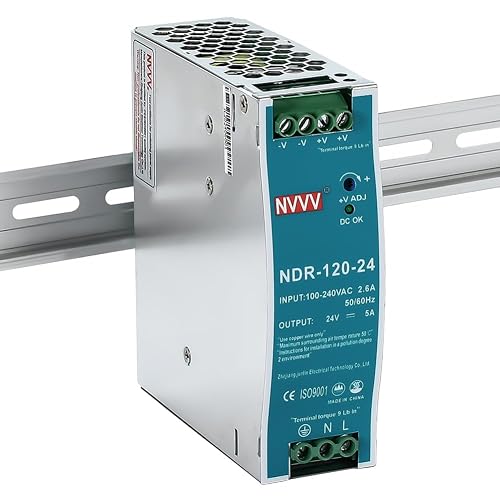 24Vdc 5Amp DIN-Rail Power Supply NDR 120W, Input:100-240VAC,Output:24VDC,Power Supply Switch Switching Converter DC